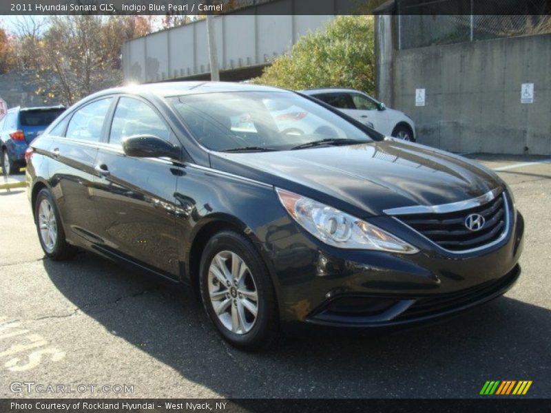 Indigo Blue Pearl / Camel 2011 Hyundai Sonata GLS