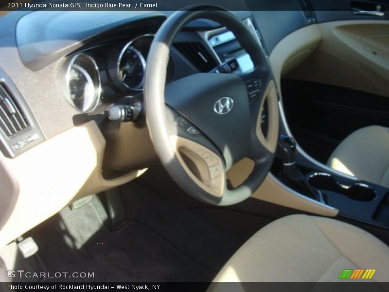 Indigo Blue Pearl / Camel 2011 Hyundai Sonata GLS