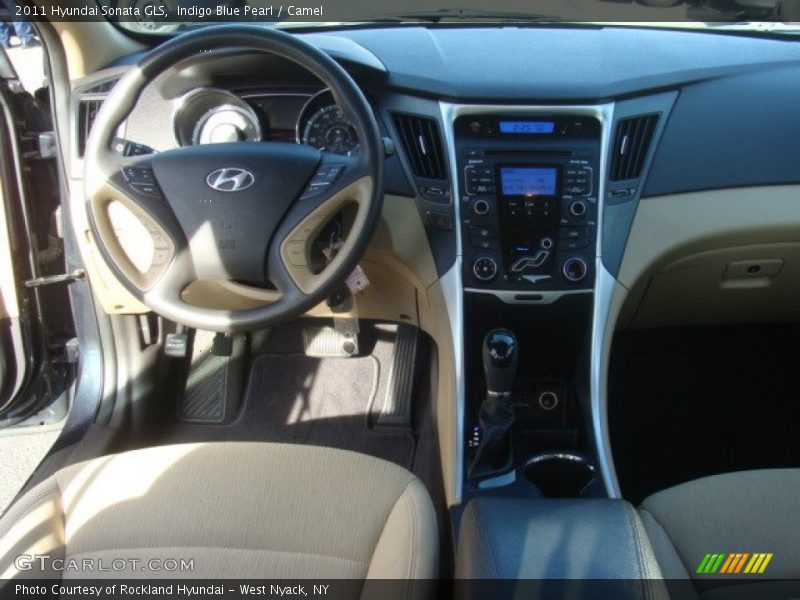 Indigo Blue Pearl / Camel 2011 Hyundai Sonata GLS