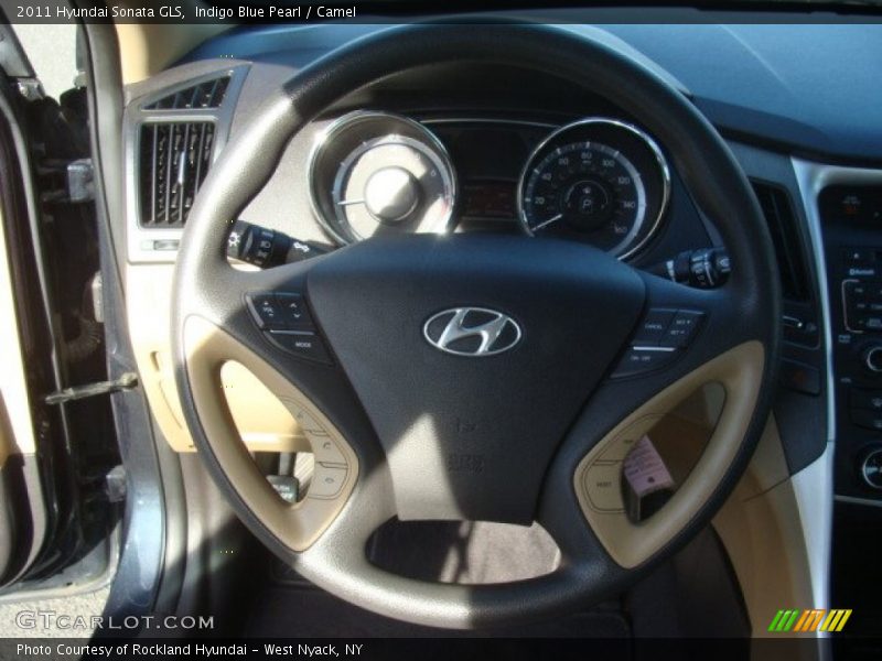 Indigo Blue Pearl / Camel 2011 Hyundai Sonata GLS