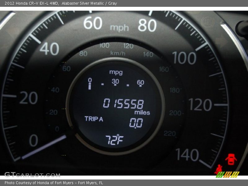 Alabaster Silver Metallic / Gray 2012 Honda CR-V EX-L 4WD