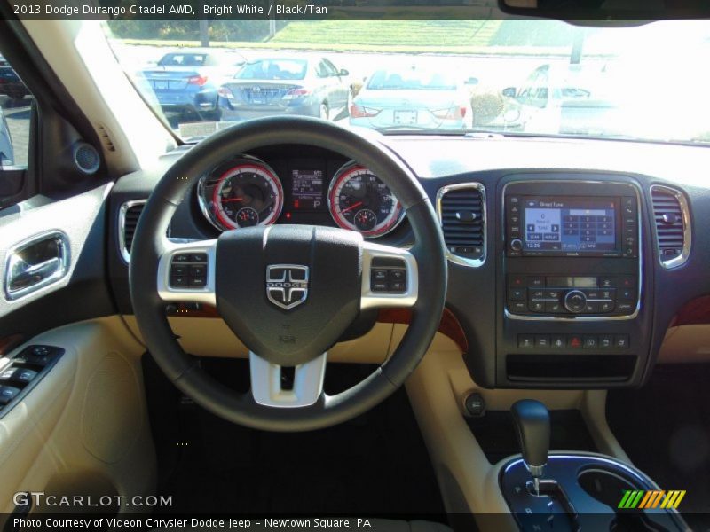 Bright White / Black/Tan 2013 Dodge Durango Citadel AWD