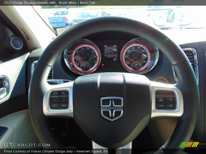 Bright White / Black/Tan 2013 Dodge Durango Citadel AWD