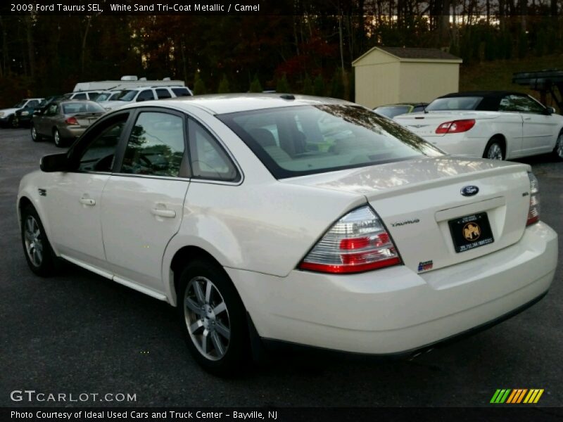 White Sand Tri-Coat Metallic / Camel 2009 Ford Taurus SEL