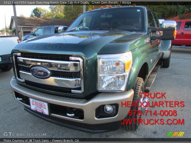 Green Gem Metallic / Adobe 2012 Ford F350 Super Duty King Ranch Crew Cab 4x4 Dually