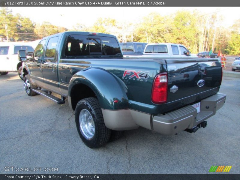 Green Gem Metallic / Adobe 2012 Ford F350 Super Duty King Ranch Crew Cab 4x4 Dually