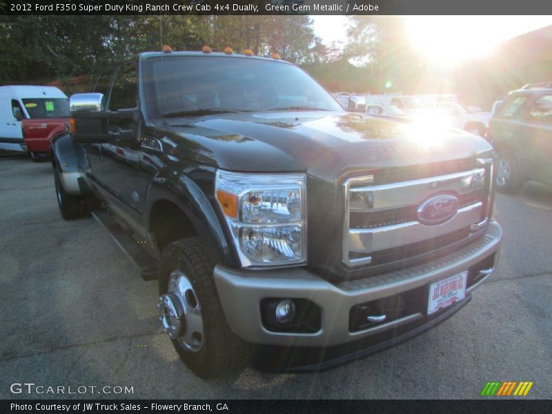 Green Gem Metallic / Adobe 2012 Ford F350 Super Duty King Ranch Crew Cab 4x4 Dually