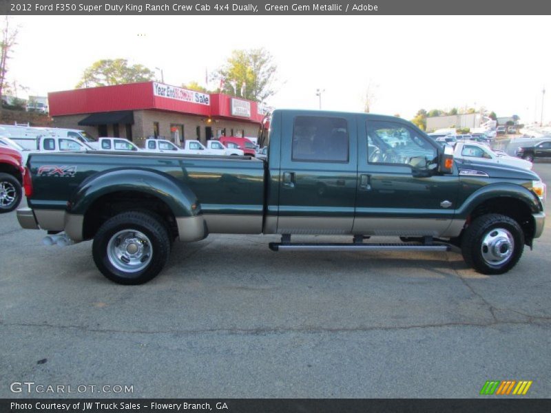 Green Gem Metallic / Adobe 2012 Ford F350 Super Duty King Ranch Crew Cab 4x4 Dually
