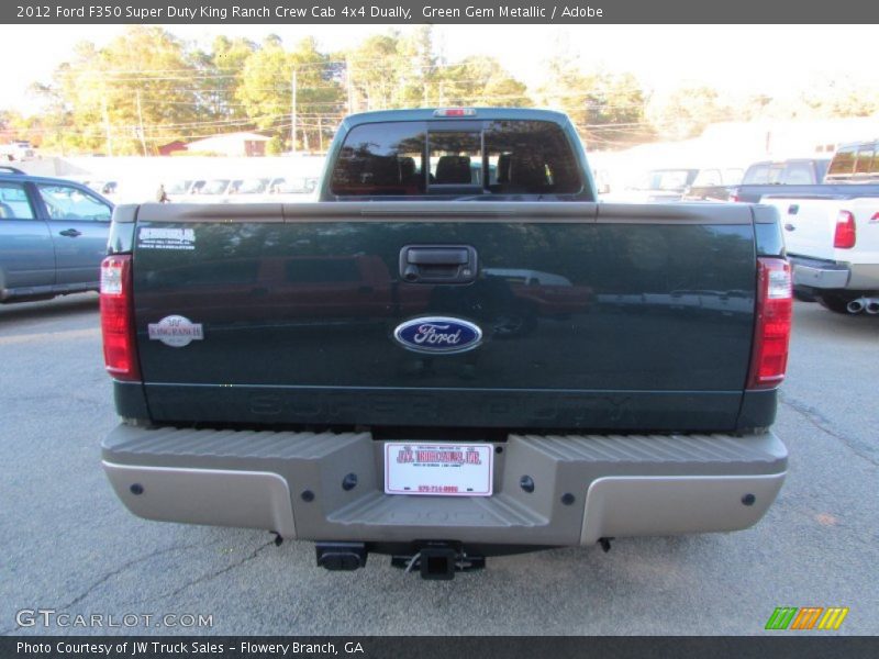 Green Gem Metallic / Adobe 2012 Ford F350 Super Duty King Ranch Crew Cab 4x4 Dually