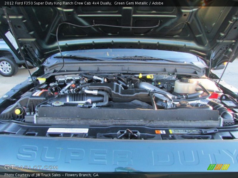 Green Gem Metallic / Adobe 2012 Ford F350 Super Duty King Ranch Crew Cab 4x4 Dually