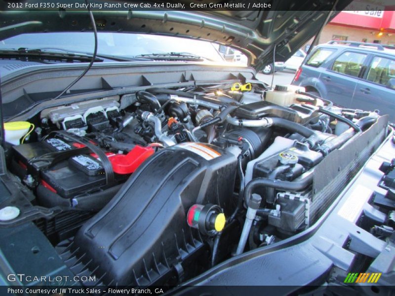 Green Gem Metallic / Adobe 2012 Ford F350 Super Duty King Ranch Crew Cab 4x4 Dually