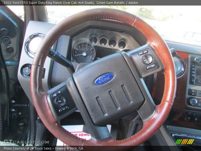Green Gem Metallic / Adobe 2012 Ford F350 Super Duty King Ranch Crew Cab 4x4 Dually