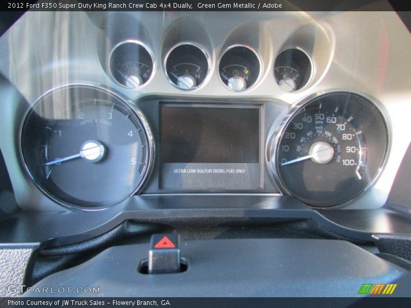 Green Gem Metallic / Adobe 2012 Ford F350 Super Duty King Ranch Crew Cab 4x4 Dually