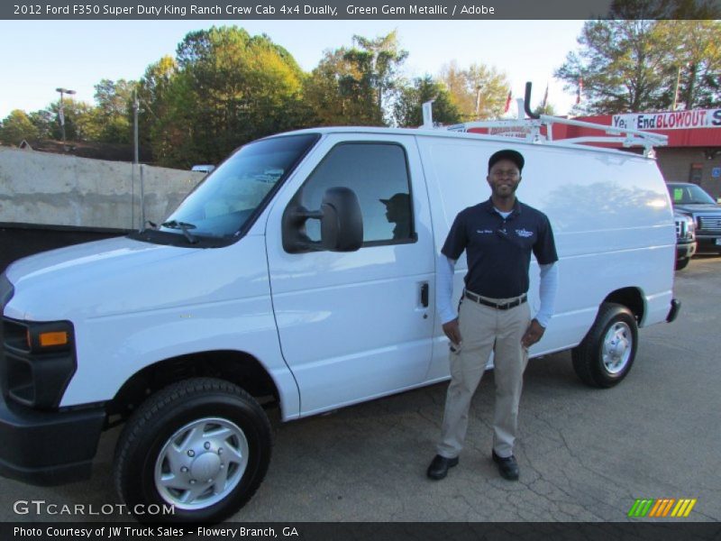 Green Gem Metallic / Adobe 2012 Ford F350 Super Duty King Ranch Crew Cab 4x4 Dually