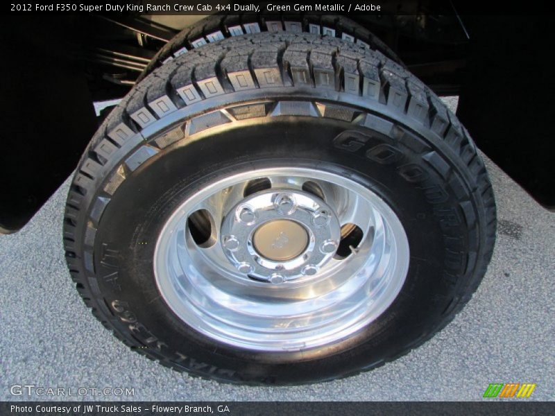 Green Gem Metallic / Adobe 2012 Ford F350 Super Duty King Ranch Crew Cab 4x4 Dually
