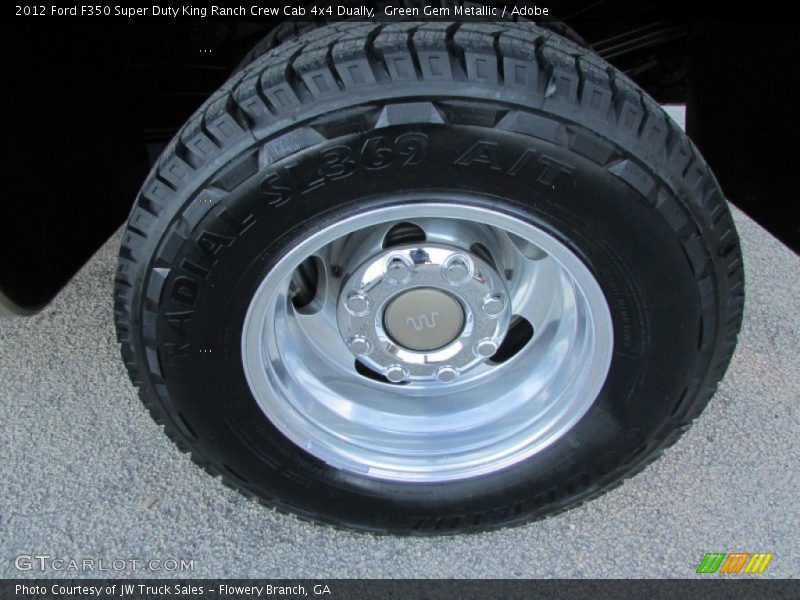 Green Gem Metallic / Adobe 2012 Ford F350 Super Duty King Ranch Crew Cab 4x4 Dually