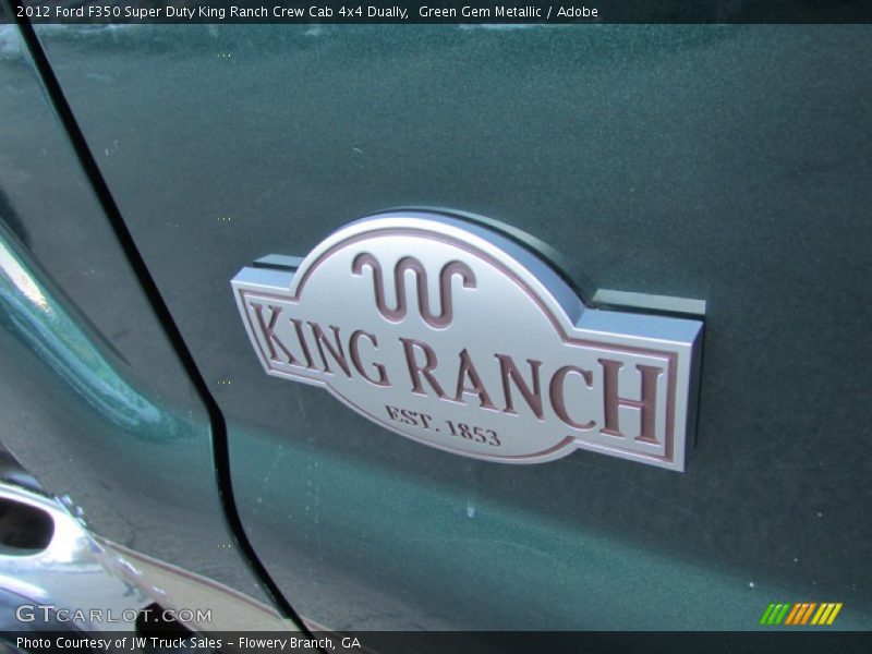 Green Gem Metallic / Adobe 2012 Ford F350 Super Duty King Ranch Crew Cab 4x4 Dually
