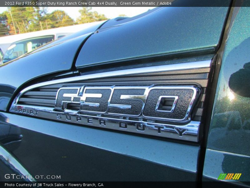Green Gem Metallic / Adobe 2012 Ford F350 Super Duty King Ranch Crew Cab 4x4 Dually