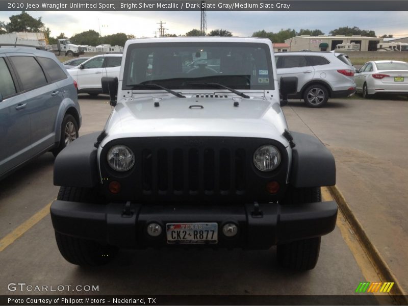 Bright Silver Metallic / Dark Slate Gray/Medium Slate Gray 2010 Jeep Wrangler Unlimited Sport