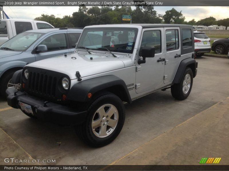 Bright Silver Metallic / Dark Slate Gray/Medium Slate Gray 2010 Jeep Wrangler Unlimited Sport