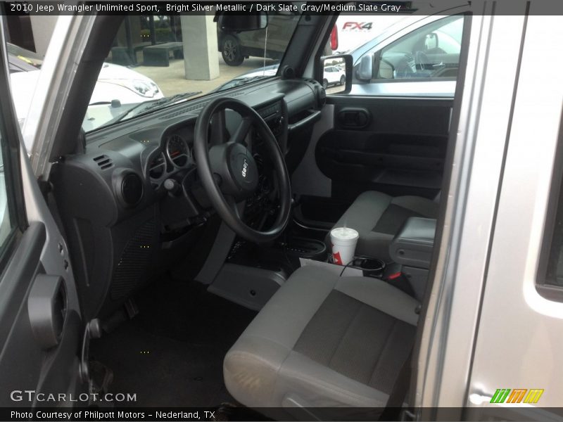 Bright Silver Metallic / Dark Slate Gray/Medium Slate Gray 2010 Jeep Wrangler Unlimited Sport