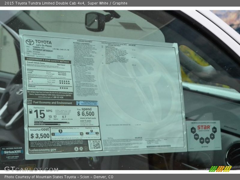 Super White / Graphite 2015 Toyota Tundra Limited Double Cab 4x4