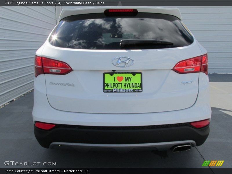 Frost White Pearl / Beige 2015 Hyundai Santa Fe Sport 2.4