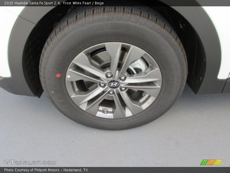 Frost White Pearl / Beige 2015 Hyundai Santa Fe Sport 2.4