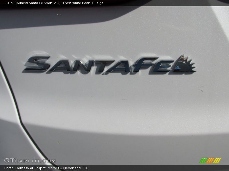 Frost White Pearl / Beige 2015 Hyundai Santa Fe Sport 2.4