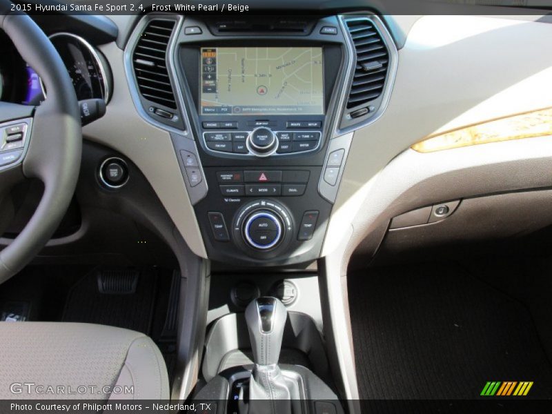 Frost White Pearl / Beige 2015 Hyundai Santa Fe Sport 2.4
