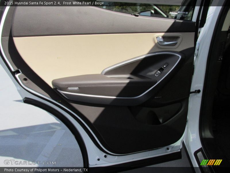 Frost White Pearl / Beige 2015 Hyundai Santa Fe Sport 2.4