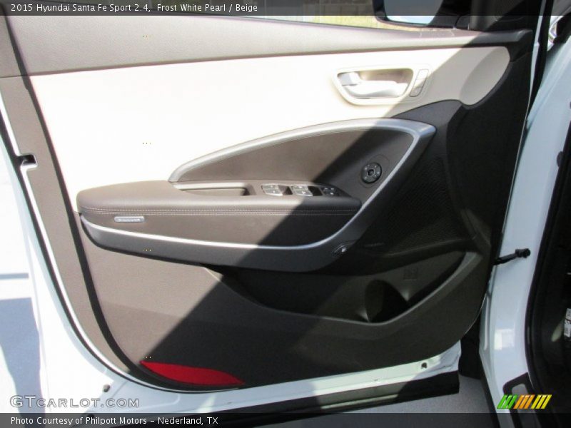Frost White Pearl / Beige 2015 Hyundai Santa Fe Sport 2.4