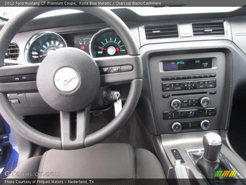 Kona Blue Metallic / Charcoal Black/Cashmere 2012 Ford Mustang GT Premium Coupe