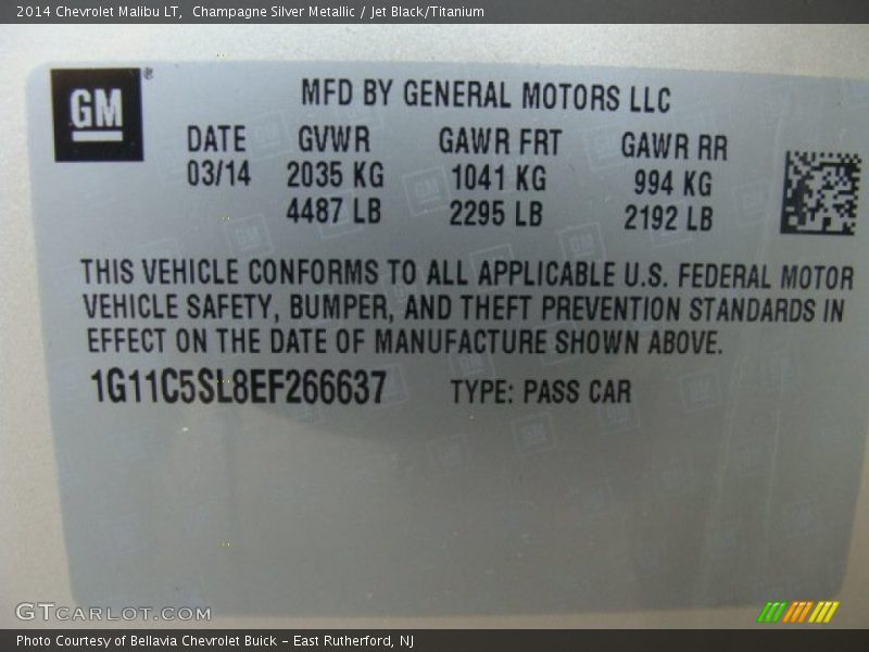 Champagne Silver Metallic / Jet Black/Titanium 2014 Chevrolet Malibu LT