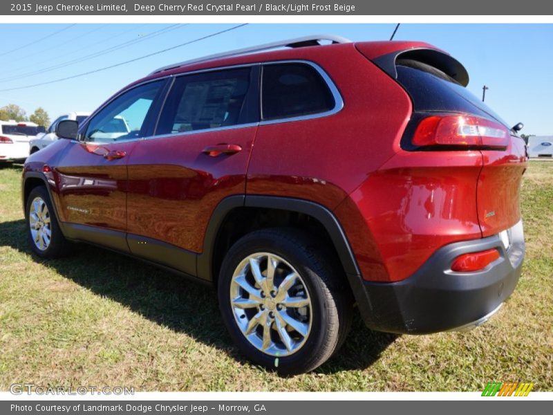 Deep Cherry Red Crystal Pearl / Black/Light Frost Beige 2015 Jeep Cherokee Limited