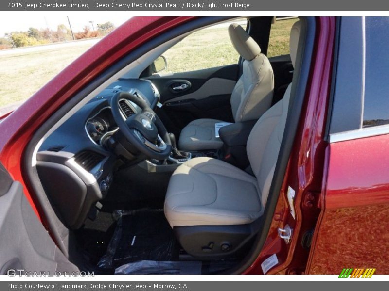 Deep Cherry Red Crystal Pearl / Black/Light Frost Beige 2015 Jeep Cherokee Limited