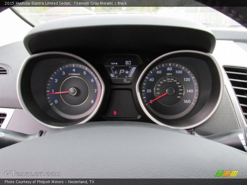 Titanium Gray Metallic / Black 2015 Hyundai Elantra Limited Sedan
