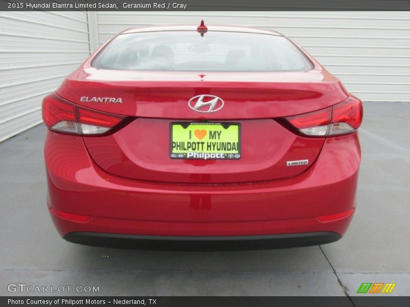 Geranium Red / Gray 2015 Hyundai Elantra Limited Sedan