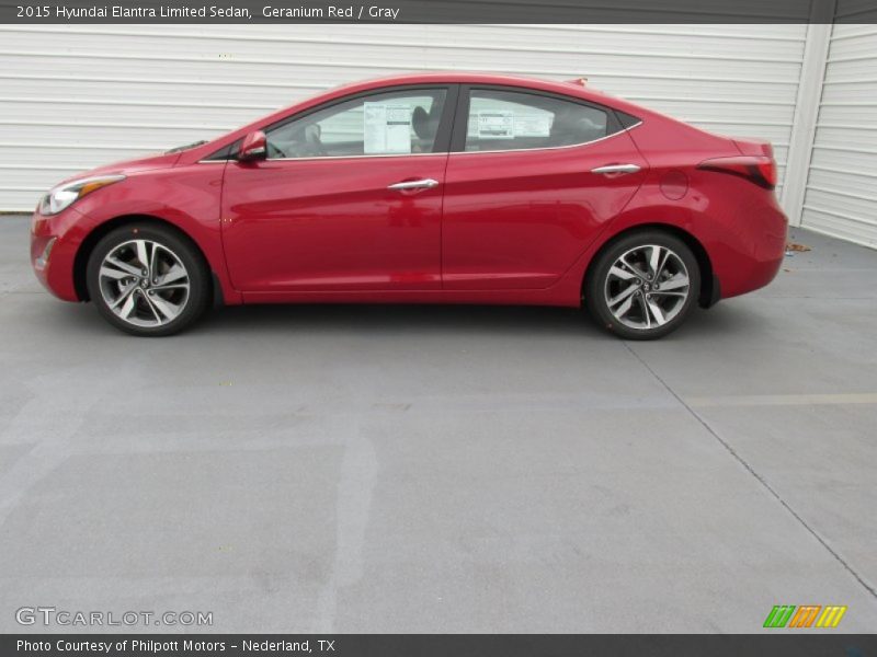 Geranium Red / Gray 2015 Hyundai Elantra Limited Sedan