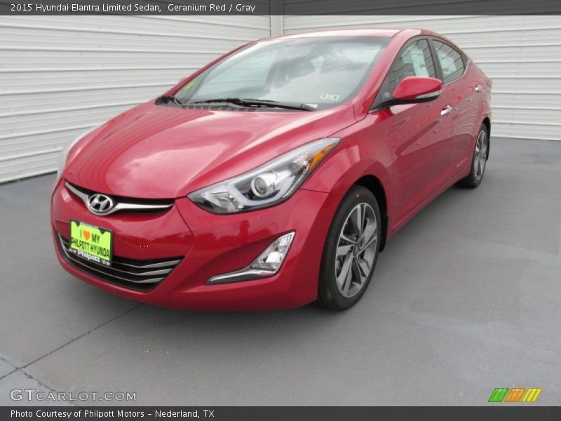 Geranium Red / Gray 2015 Hyundai Elantra Limited Sedan