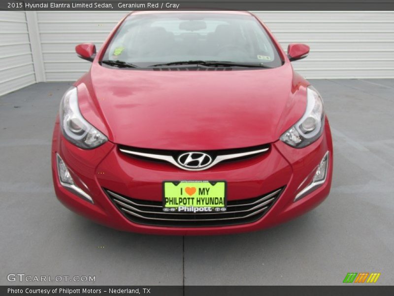 Geranium Red / Gray 2015 Hyundai Elantra Limited Sedan