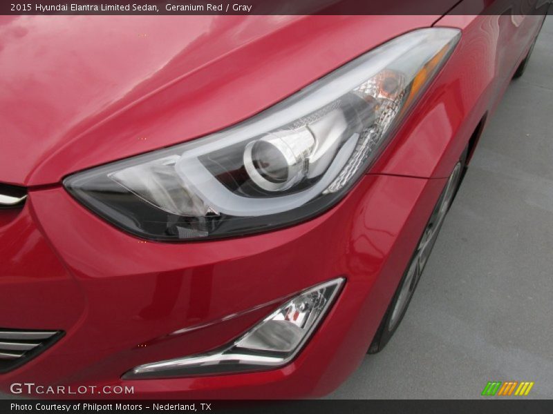 Geranium Red / Gray 2015 Hyundai Elantra Limited Sedan