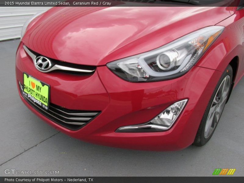 Geranium Red / Gray 2015 Hyundai Elantra Limited Sedan
