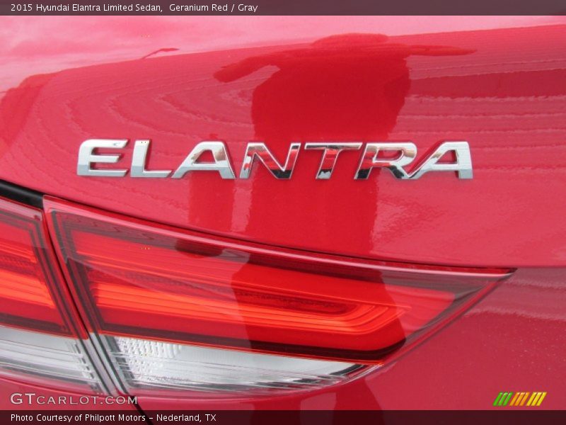 Geranium Red / Gray 2015 Hyundai Elantra Limited Sedan