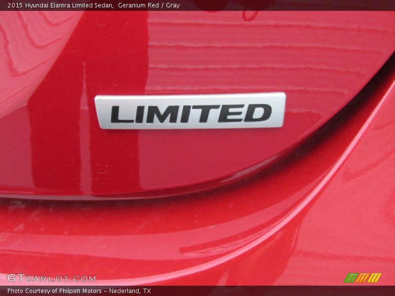 Geranium Red / Gray 2015 Hyundai Elantra Limited Sedan