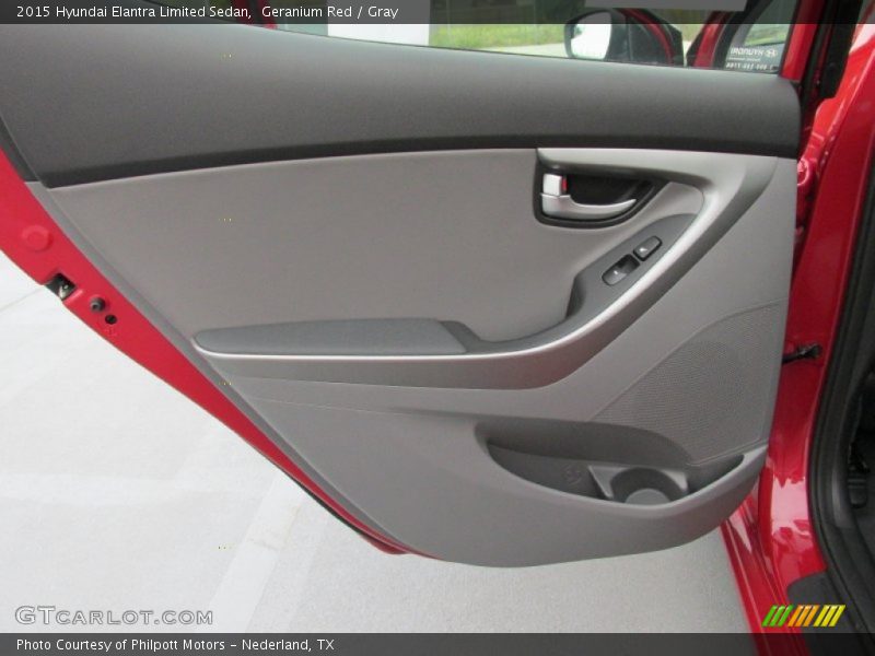 Geranium Red / Gray 2015 Hyundai Elantra Limited Sedan