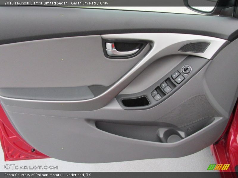 Geranium Red / Gray 2015 Hyundai Elantra Limited Sedan