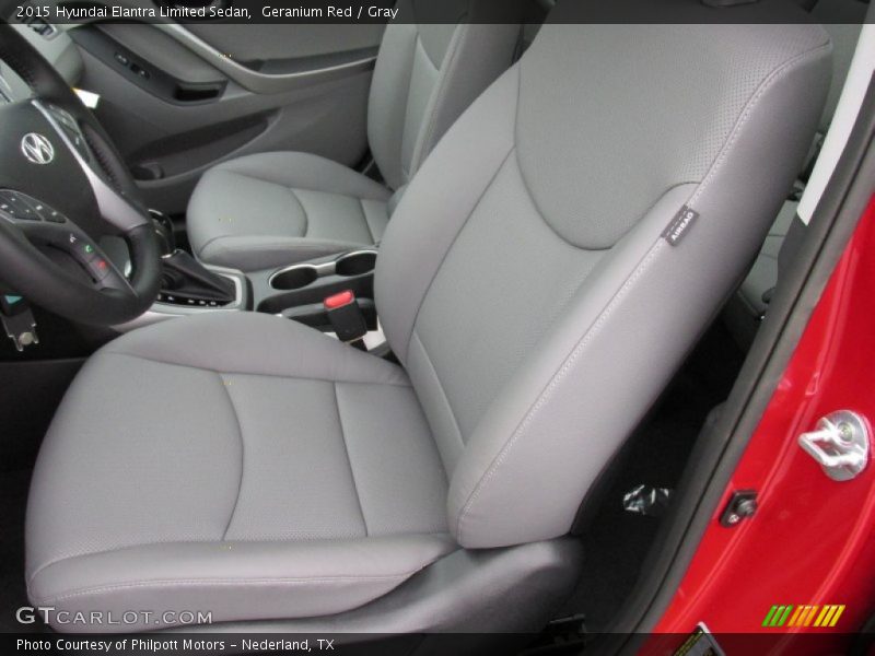 Geranium Red / Gray 2015 Hyundai Elantra Limited Sedan