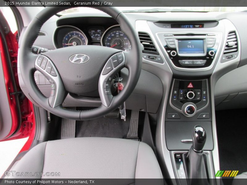 Geranium Red / Gray 2015 Hyundai Elantra Limited Sedan