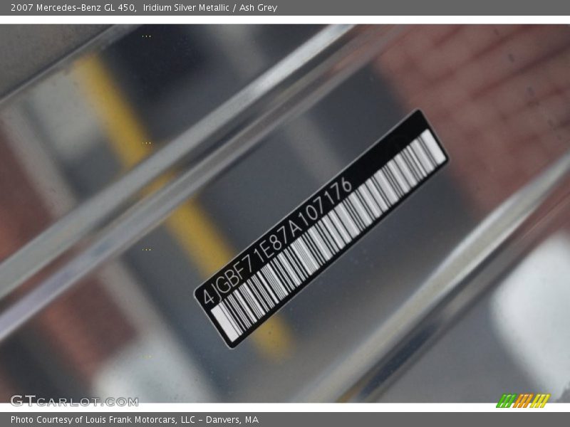 Iridium Silver Metallic / Ash Grey 2007 Mercedes-Benz GL 450